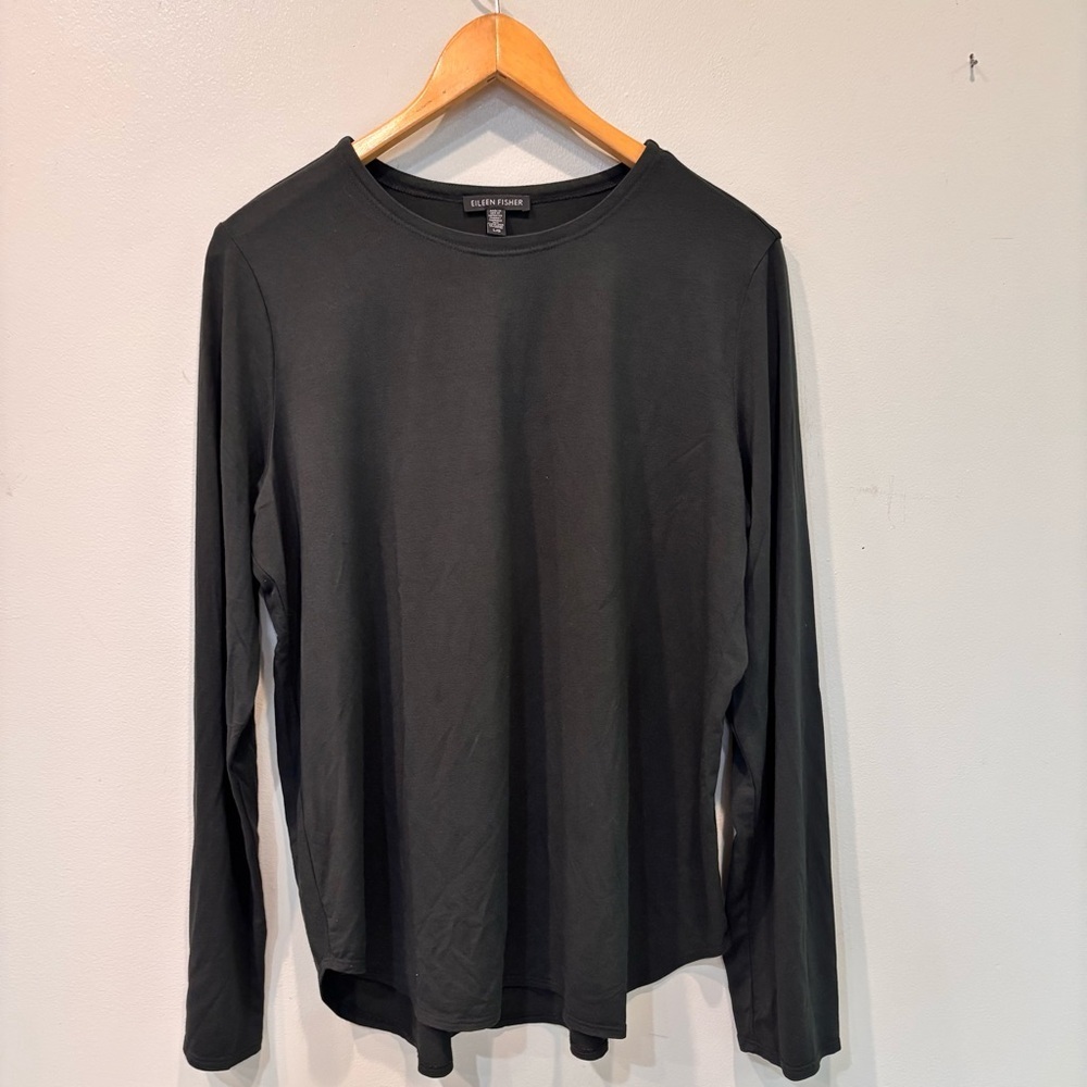 Eileen Fisher Long Sleeve Gray Top Women’s Size Large